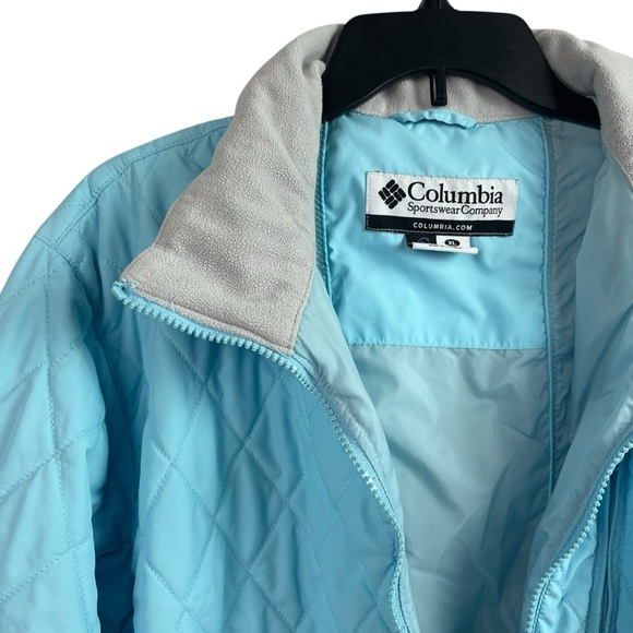 Columbia Interchange Womens Jacket Lined Quilted Mock Neck Blue XL - Picture 8 of 10